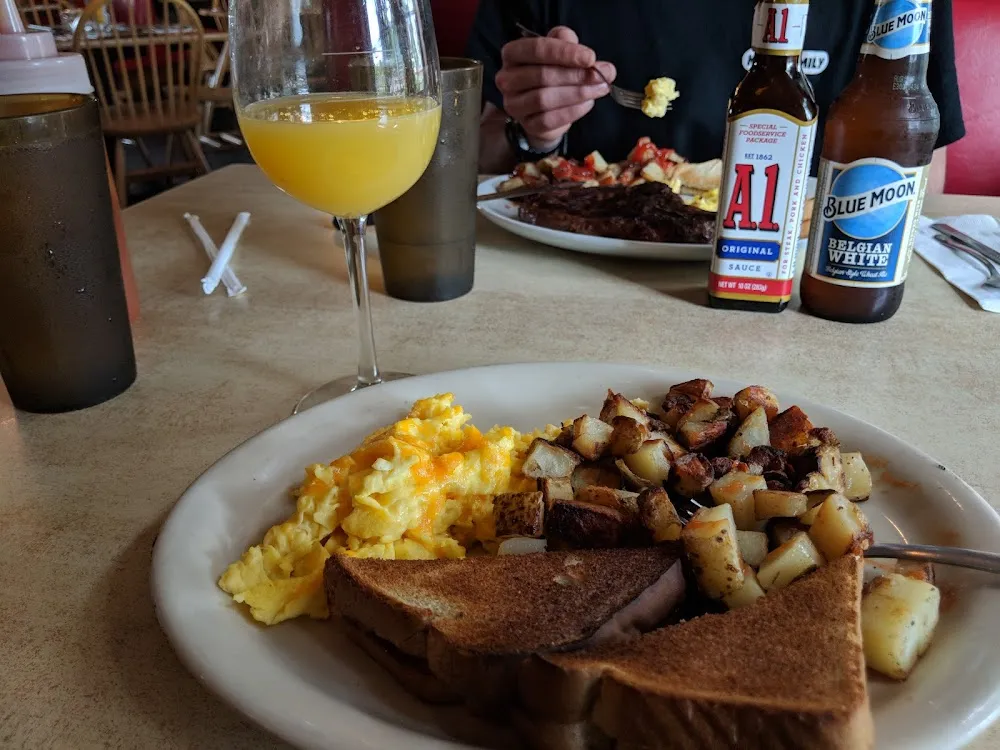 Eggs Home Fries and Toast